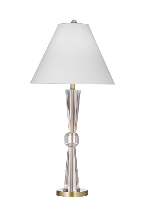 Basset Mirror Devon Table Lamp - Elegant Hourglass Crystal Base With Brass Accent For Timeless Home Ambiance Clear Crystal,Metal L4635t