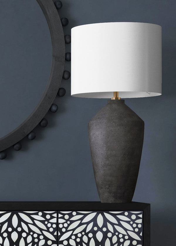 Basset Mirror Kaycee Table Lamp - Contemporary Urn-style Design In Matte Black For Modern Home Elegance And Versatility Black Cement L4641t