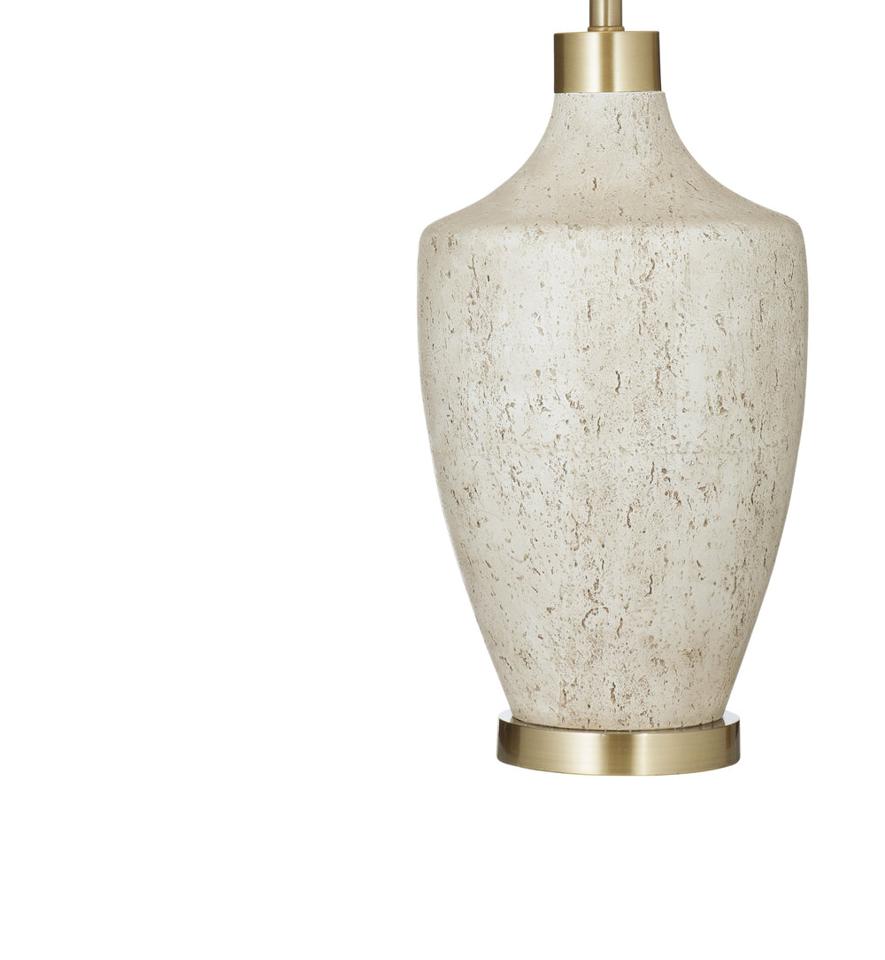 Basset Mirror Neecole Table Lamp - Modern Stone Base With Elegant Brass Accents For Sophisticated Home Lighting Cream Cement L4642t