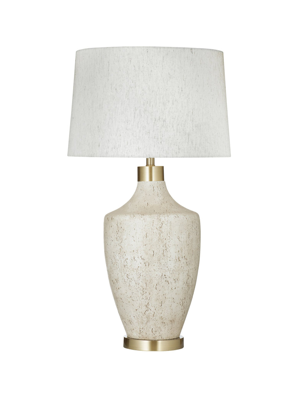 Basset Mirror Neecole Table Lamp - Modern Stone Base With Elegant Brass Accents For Sophisticated Home Lighting Cream Cement L4642t