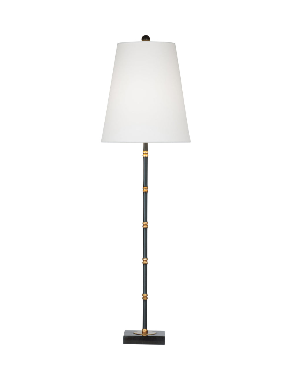 Basset Mirror Alamance Table Lamp - Elegant Metal Design With Gold Beads & Soft White Shade For Any Room's Style Black Metal L4645t