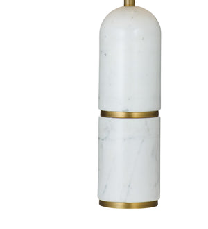 Basset Mirror Wake Table Lamp - Sleek Marble Base With Brass Accents For Modern Elegance & Ambient Lighting White Marble L4646t