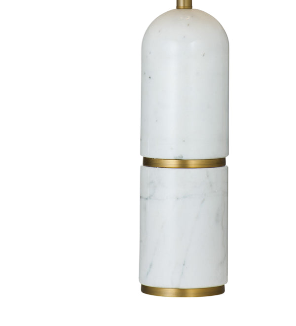 Basset Mirror Wake Table Lamp - Sleek Marble Base With Brass Accents For Modern Elegance & Ambient Lighting White Marble L4646t