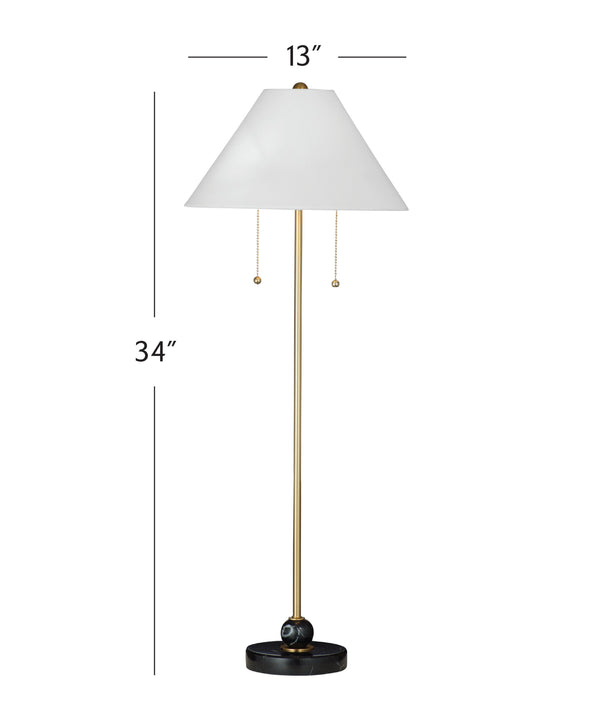 Basset Mirror Winfield Table Lamp – Sleek Contemporary Design With Black Marble Base & Vintage Dual Pull Switches Gold Metal,Marble L4651t