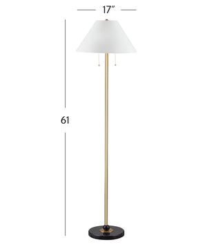 Basset Mirror Lenor Floor Lamp - Sophisticated Contemporary Design With Black Marble Base & Dual Pull Switches Gold Metal,Marble L4652f