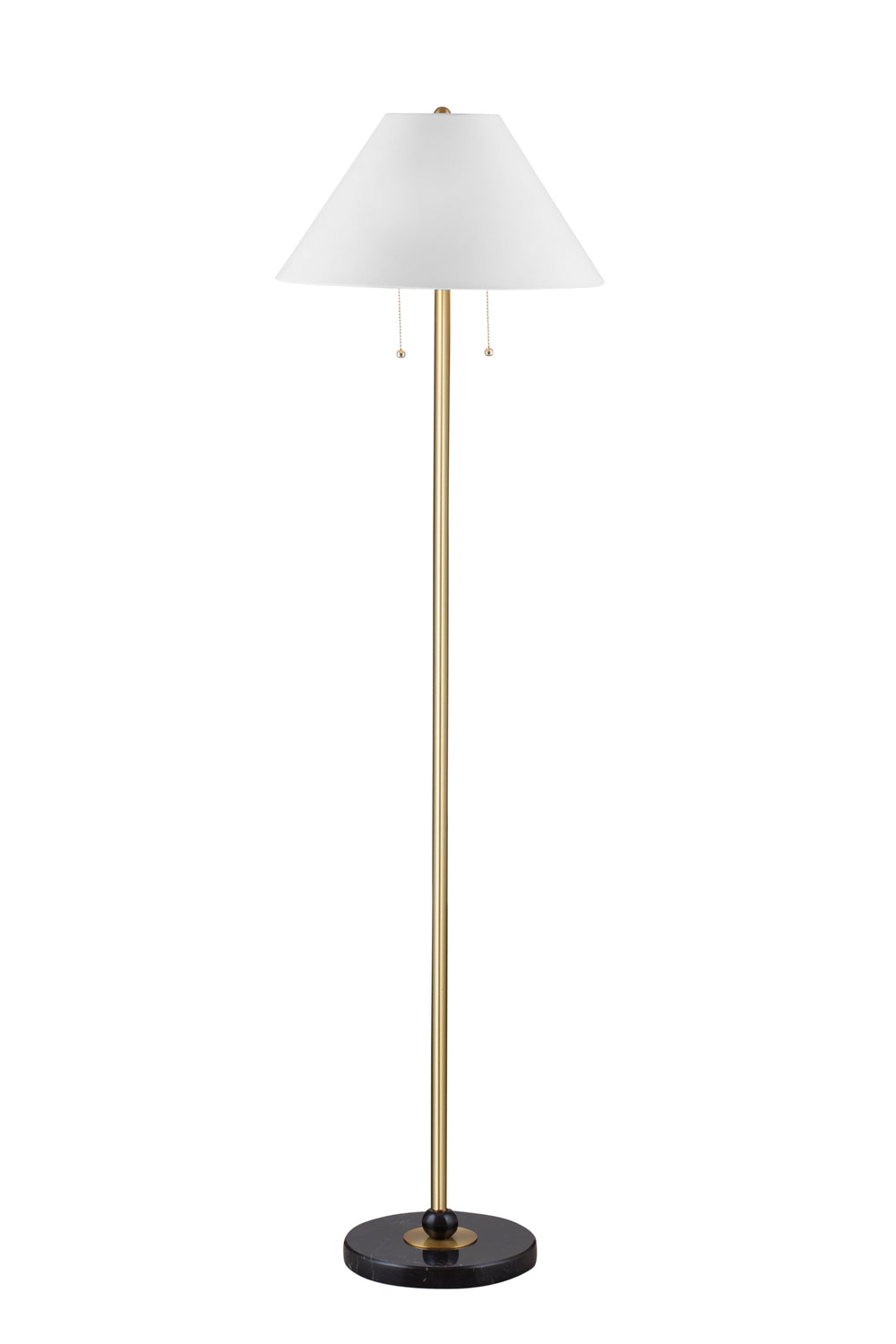 Basset Mirror Lenor Floor Lamp - Sophisticated Contemporary Design With Black Marble Base & Dual Pull Switches Gold Metal,Marble L4652f