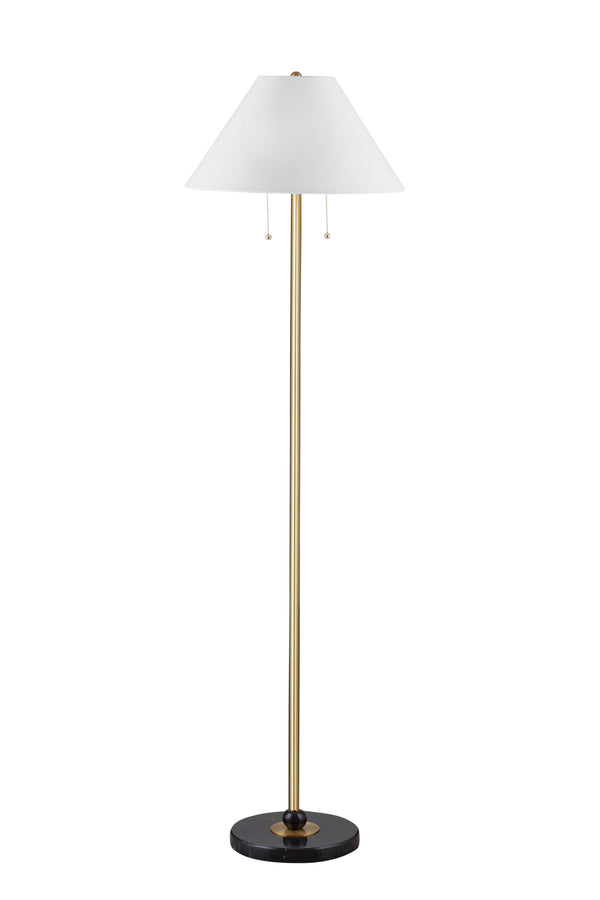 Basset Mirror Lenor Floor Lamp - Sophisticated Contemporary Design With Black Marble Base & Dual Pull Switches Gold Metal,Marble L4652f