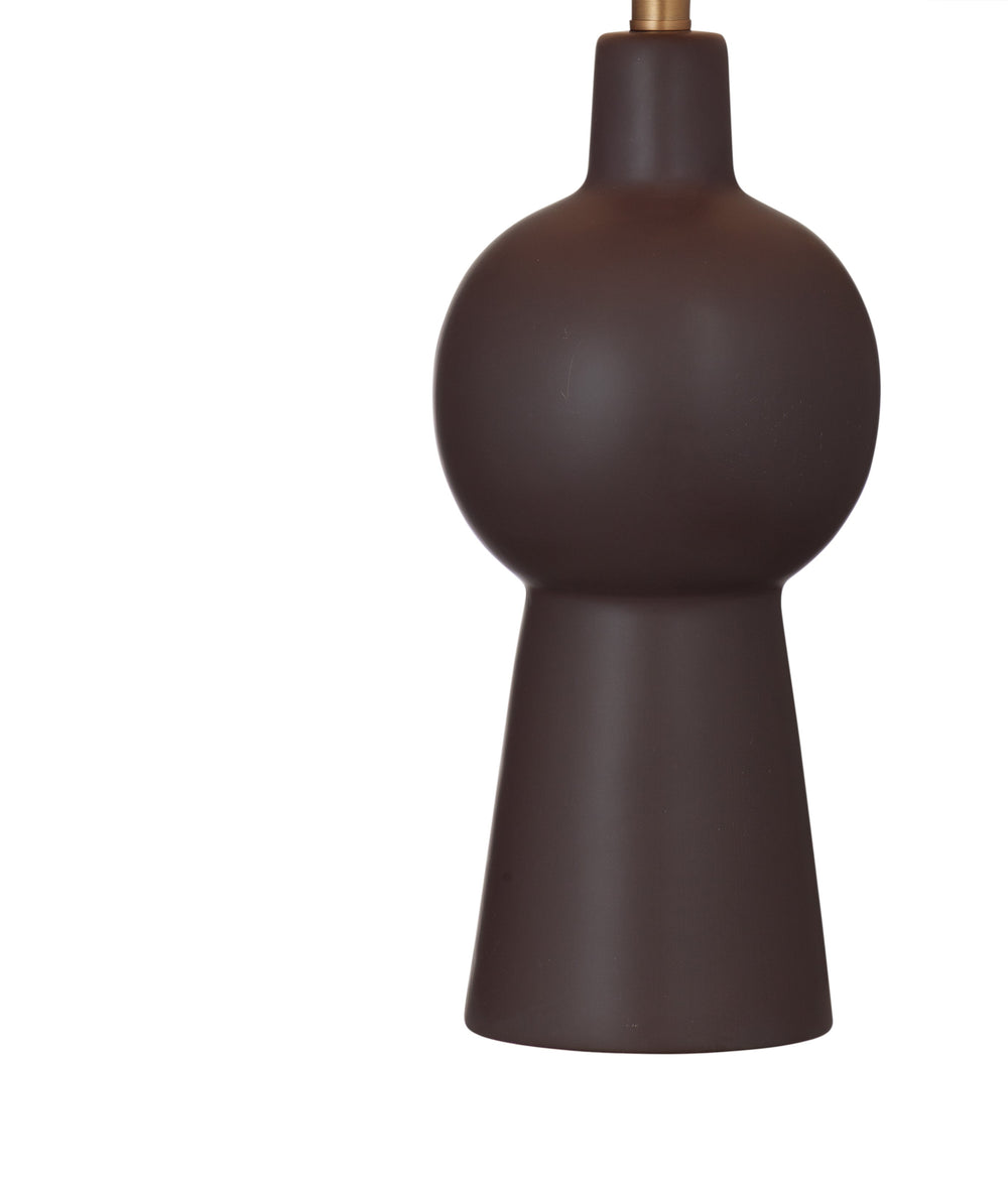 Basset Mirror Groton Table Lamp - Modern Elegance With Warm Brown Finish, Brass Accents & Crisp White Shade Brown Ceramic L4655t