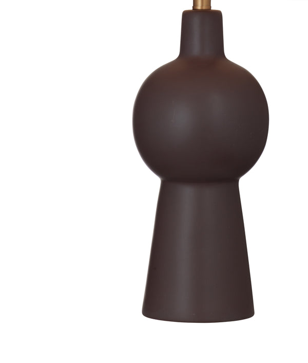 Basset Mirror Groton Table Lamp - Modern Elegance With Warm Brown Finish, Brass Accents & Crisp White Shade Brown Ceramic L4655t