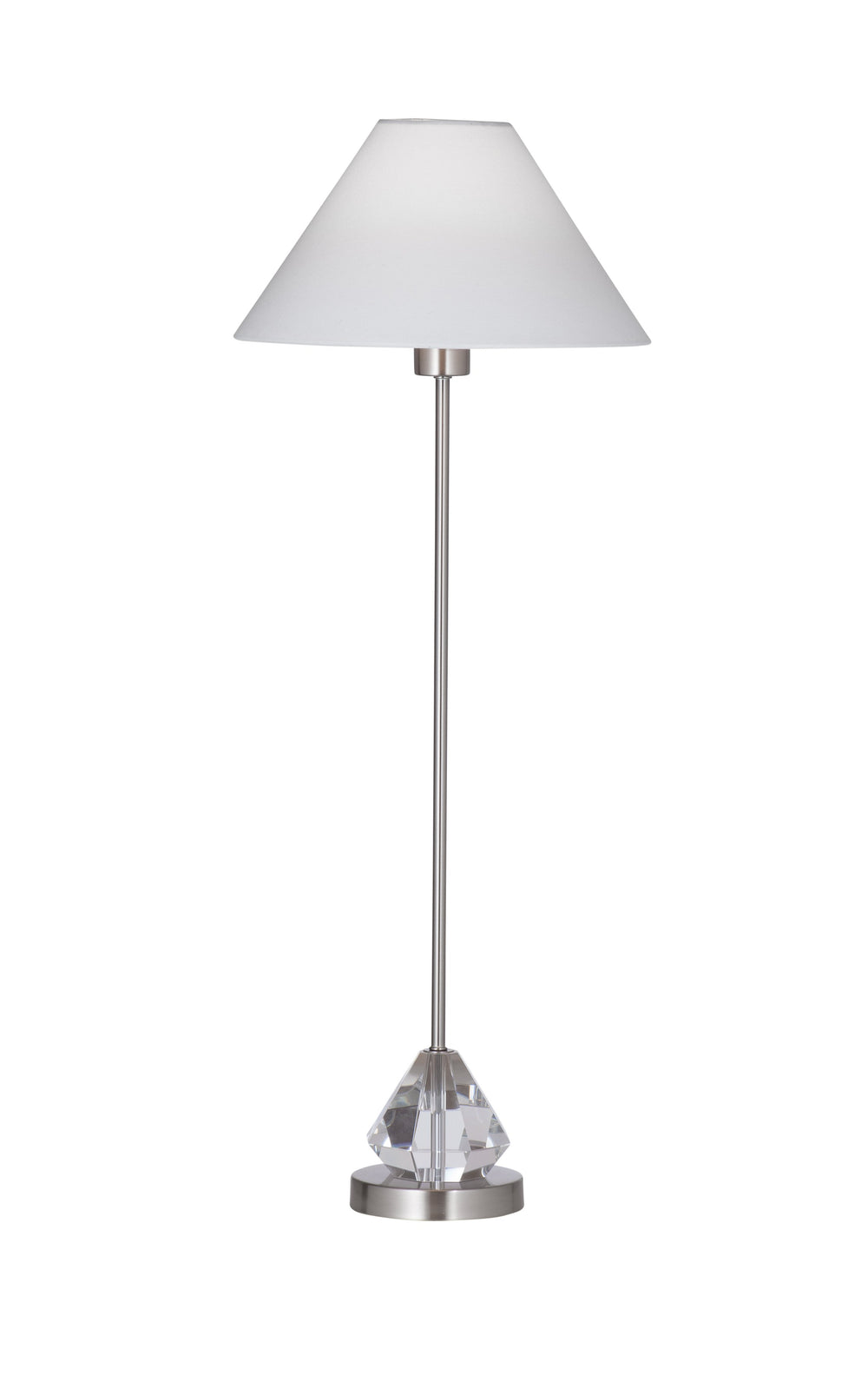 Basset Mirror Milford Table Lamp - Elegant Crystal & Silver Base With Tapered Shade For Luxurious Home Lighting Silver Crystal,Metal L4656t