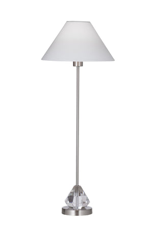 Basset Mirror Milford Table Lamp - Elegant Crystal & Silver Base With Tapered Shade For Luxurious Home Lighting Silver Crystal,Metal L4656t