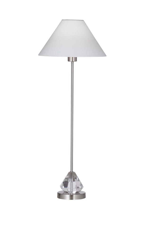 Basset Mirror Milford Table Lamp - Elegant Crystal & Silver Base With Tapered Shade For Luxurious Home Lighting Silver Crystal,Metal L4656t