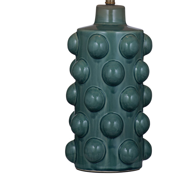 Basset Mirror Lynn Table Lamp - Artisan Blue-green Ceramic Base With Linen Shade For Warmth And Style In Any Room Blue Ceramic L4658t