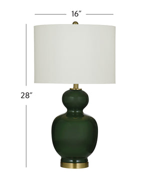 Basset Mirror Layla Table Lamp: Elegant Green Ceramic Base With Gold Accents Perfect For Modern And Traditional Decor Green Ceramic L4660t