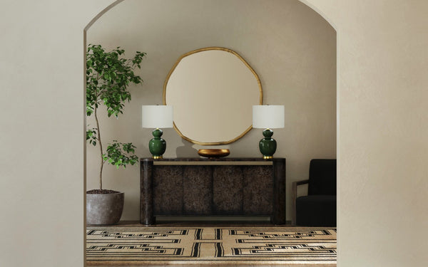 Basset Mirror Layla Table Lamp: Elegant Green Ceramic Base With Gold Accents Perfect For Modern And Traditional Decor Green Ceramic L4660t