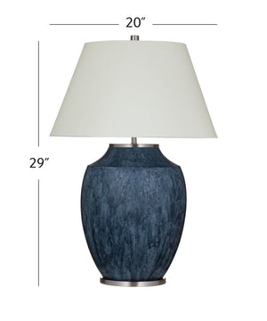 Basset Mirror Ashe Table Lamp: Oversized Coastal Charm In Vibrant Blue – A Stunning Focal Point For Any Room Blue Resin L4661t