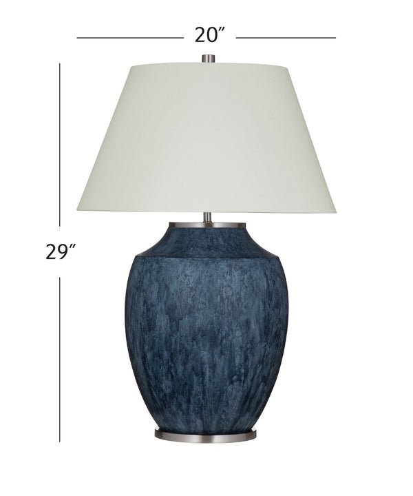 Basset Mirror Ashe Table Lamp: Oversized Coastal Charm In Vibrant Blue – A Stunning Focal Point For Any Room Blue Resin L4661t