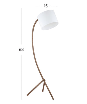 Basset Mirror Arturo Floor Lamp - Unique Coastal-inspired Design With Curved Rope Base For Modern Rustic Decor Natural Rope L4666f