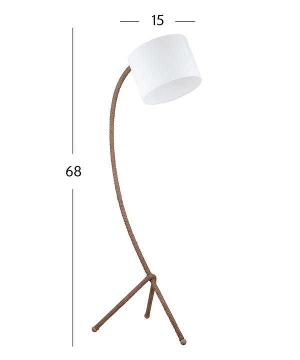 Basset Mirror Arturo Floor Lamp - Unique Coastal-inspired Design With Curved Rope Base For Modern Rustic Decor Natural Rope L4666f