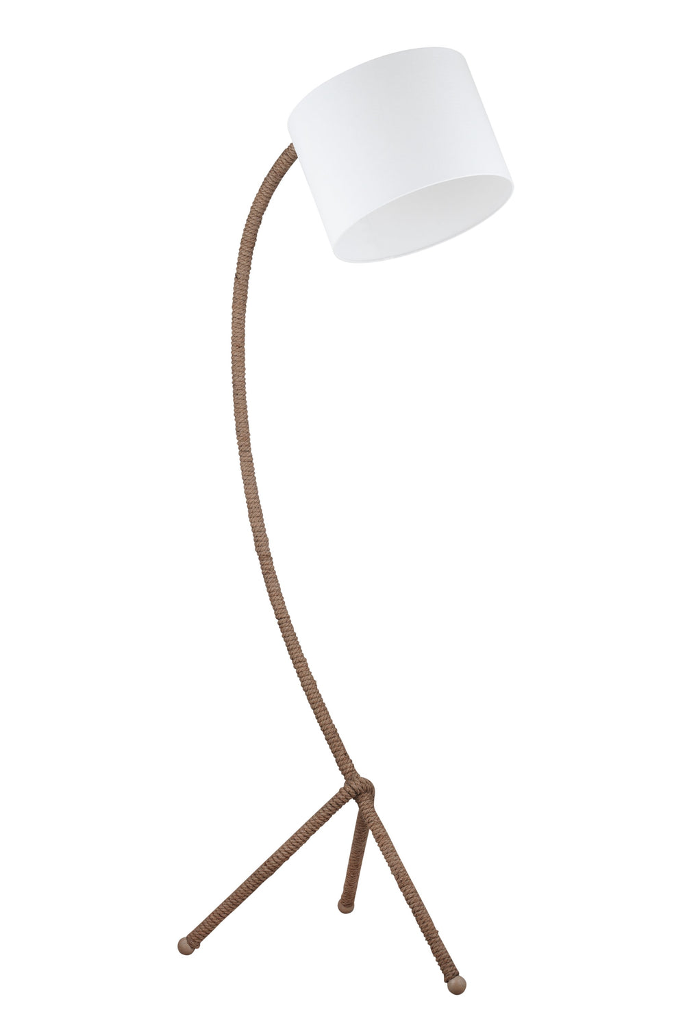 Basset Mirror Arturo Floor Lamp - Unique Coastal-inspired Design With Curved Rope Base For Modern Rustic Decor Natural Rope L4666f