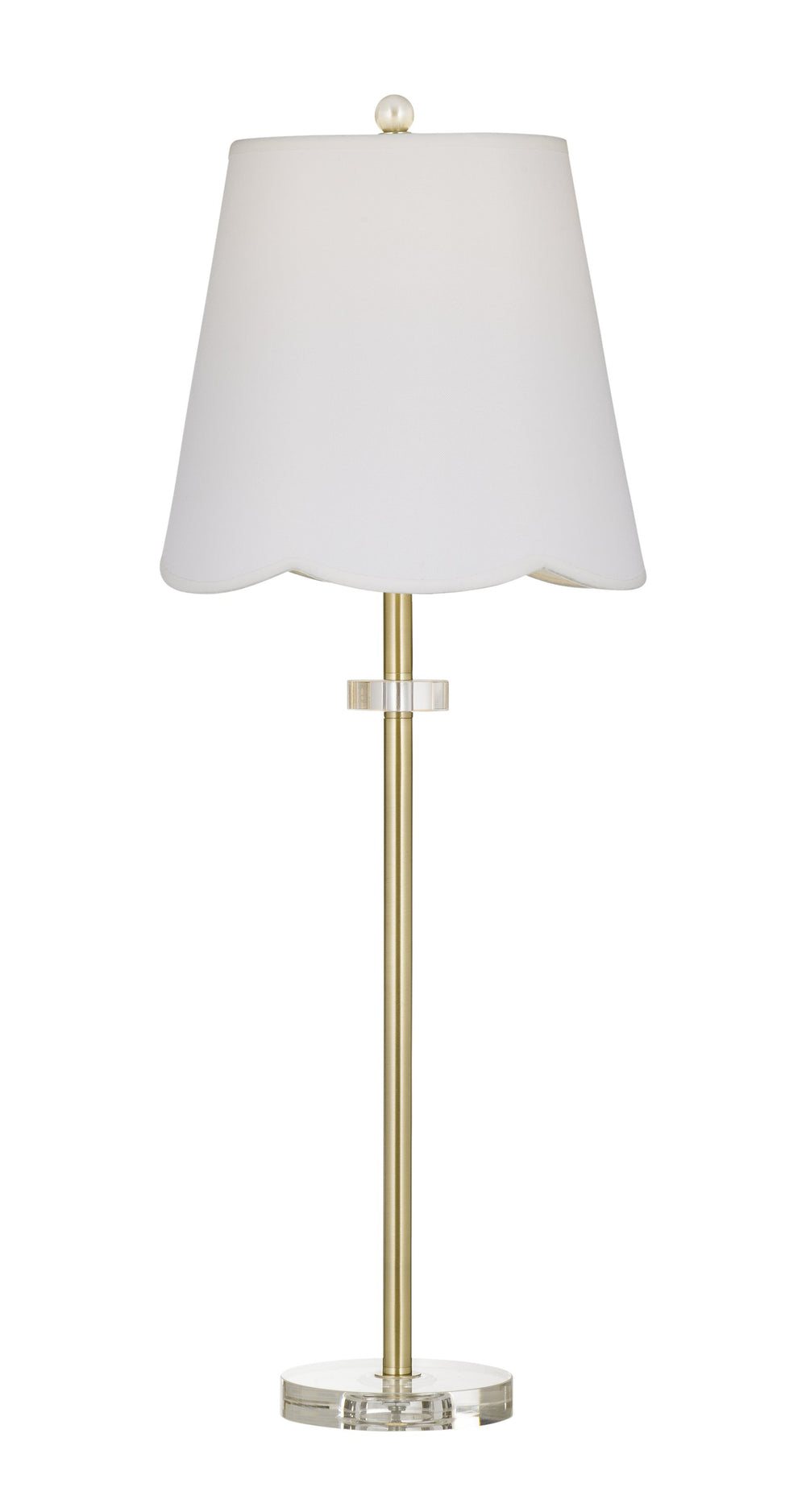 Basset Mirror Addison Table Lamp – Chic Gold & Acrylic Design With Scalloped White Shade For Elegant Interiors Gold Crystal,Metal L4683t