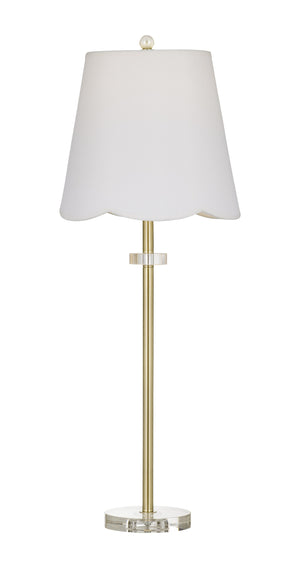 Basset Mirror Addison Table Lamp – Chic Gold & Acrylic Design With Scalloped White Shade For Elegant Interiors Gold Crystal,Metal L4683t