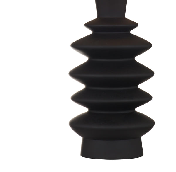 Basset Mirror Andover Table Lamp - Modern Sculptural Design With Flat Black Base And Linen Shade For Stylish Spaces Black Resin L4685t