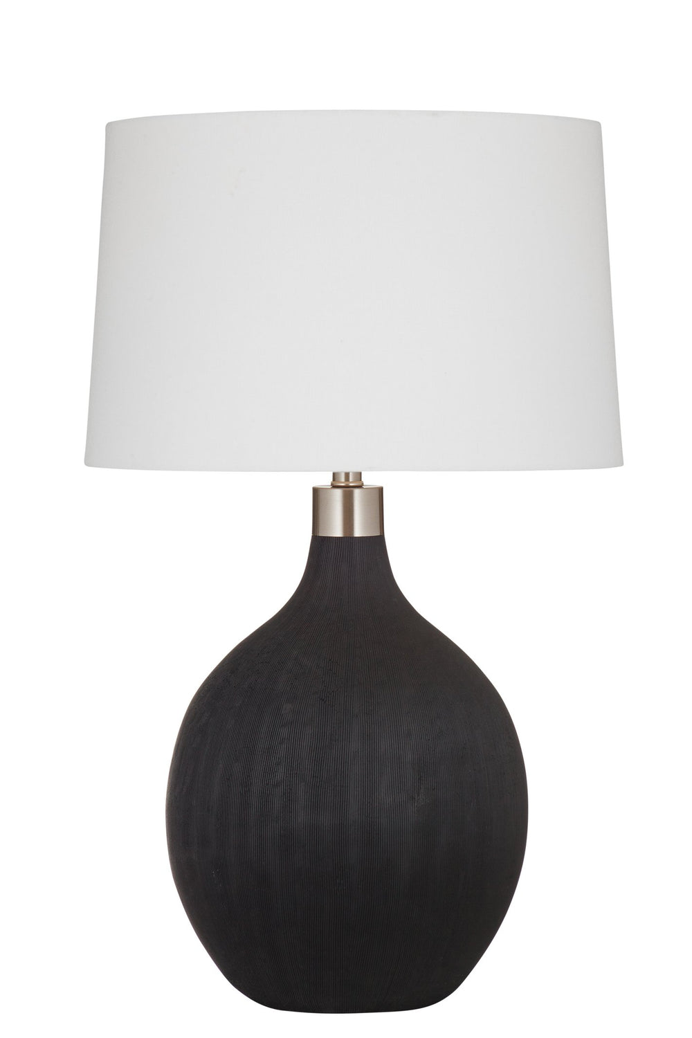Basset Mirror Boutwell Table Lamp - Bold Matte Black Base & Sleek Silver Accents For Modern Sophistication Black Resin L4691t