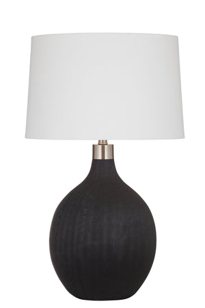 Basset Mirror Boutwell Table Lamp - Bold Matte Black Base & Sleek Silver Accents For Modern Sophistication Black Resin L4691t