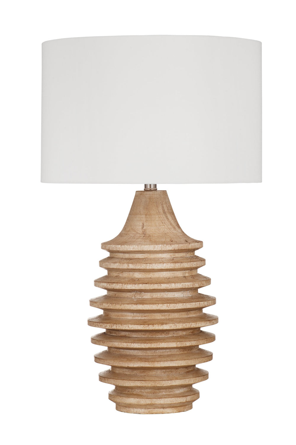 Basset Mirror Capistrano Table Lamp – Modern Boho Design With Natural Wood Finish & Elegant White Shade For Any Space Natural Resin L4693t