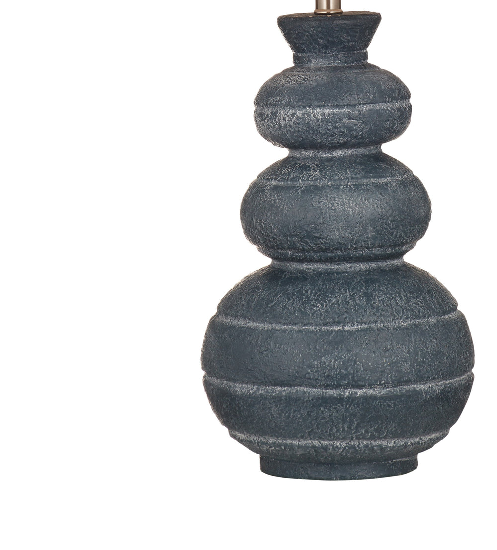 Basset Mirror Carmel Table Lamp - Modern Coastal Style With Textured Blue Base & Cream Shade For Elegant Lighting Blue Ceramic L4694t