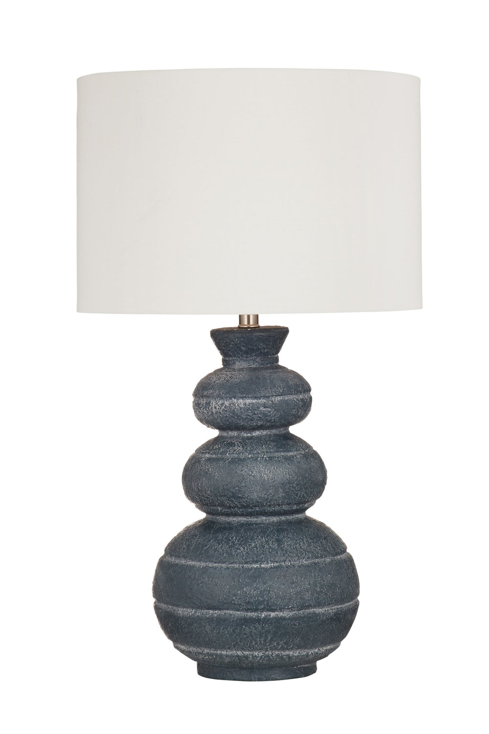 Basset Mirror Carmel Table Lamp - Modern Coastal Style With Textured Blue Base & Cream Shade For Elegant Lighting Blue Ceramic L4694t