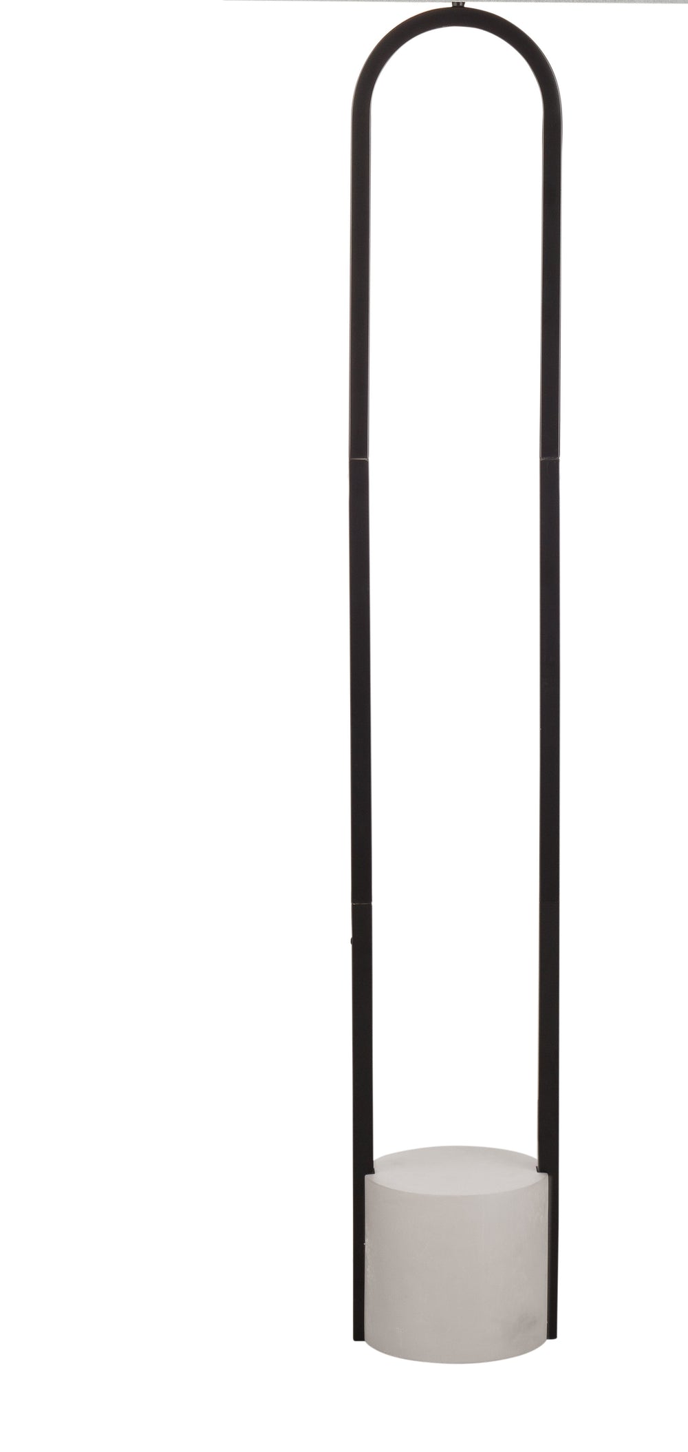 Basset Mirror Middlefield Floor Lamp - Modern Industrial Design With Concrete Base & Gray Linen Shade For Elegance Black Metal,Cement L4707f