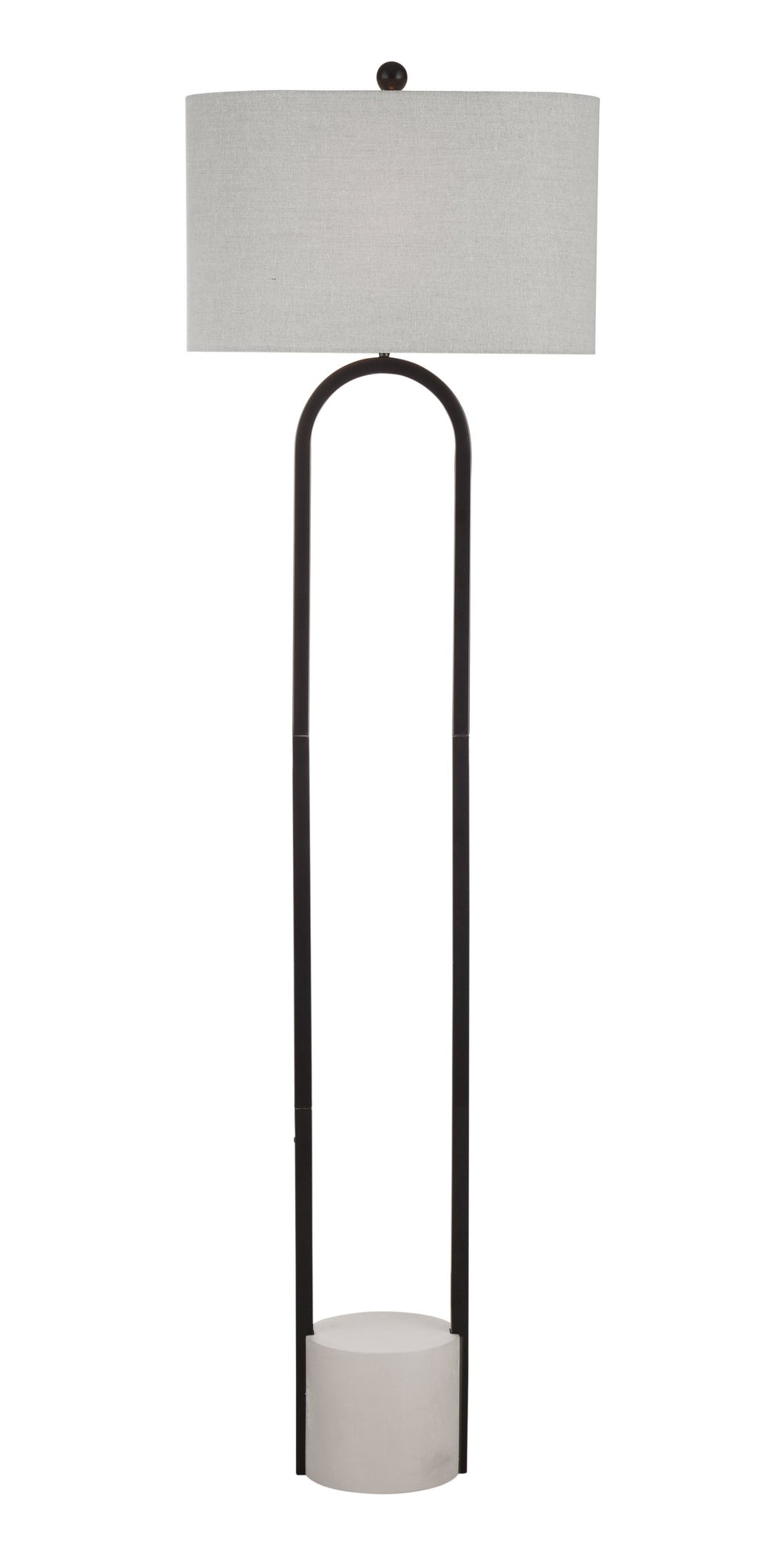 Basset Mirror Middlefield Floor Lamp - Modern Industrial Design With Concrete Base & Gray Linen Shade For Elegance Black Metal,Cement L4707f
