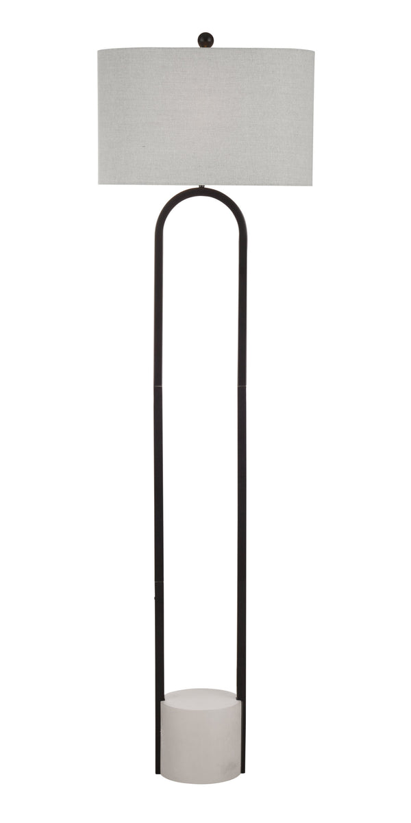 Basset Mirror Middlefield Floor Lamp - Modern Industrial Design With Concrete Base & Gray Linen Shade For Elegance Black Metal,Cement L4707f
