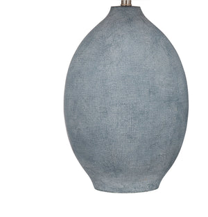 Basset Mirror Leith Table Lamp: Coastal-inspired Design With Denim Base & Cream Shade For Serene Beachy Decor Blue Resin L4716t