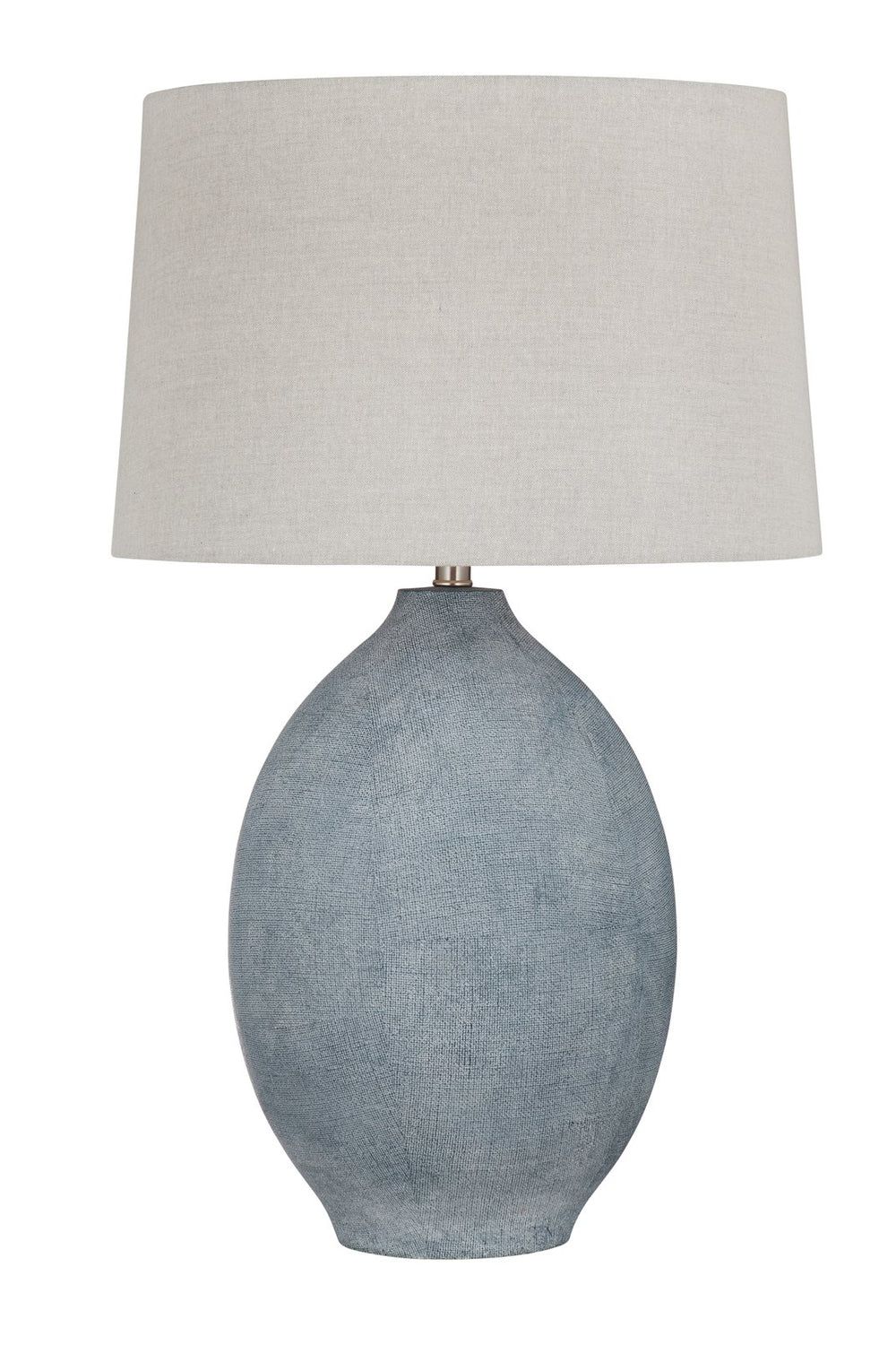Basset Mirror Leith Table Lamp: Coastal-inspired Design With Denim Base & Cream Shade For Serene Beachy Decor Blue Resin L4716t