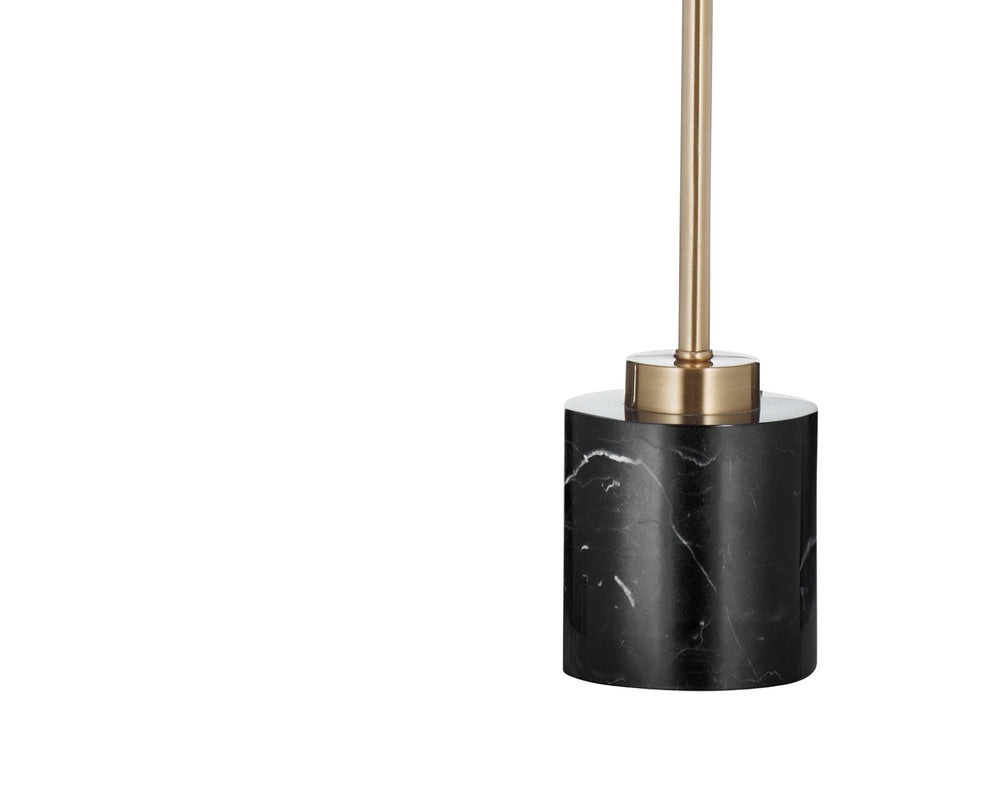 Basset Mirror Naomi Table Lamp - Modern Black Marble Base With Antique Gold Accents & Elegant Tapered Shade Design Black Metal,Marble L4729t