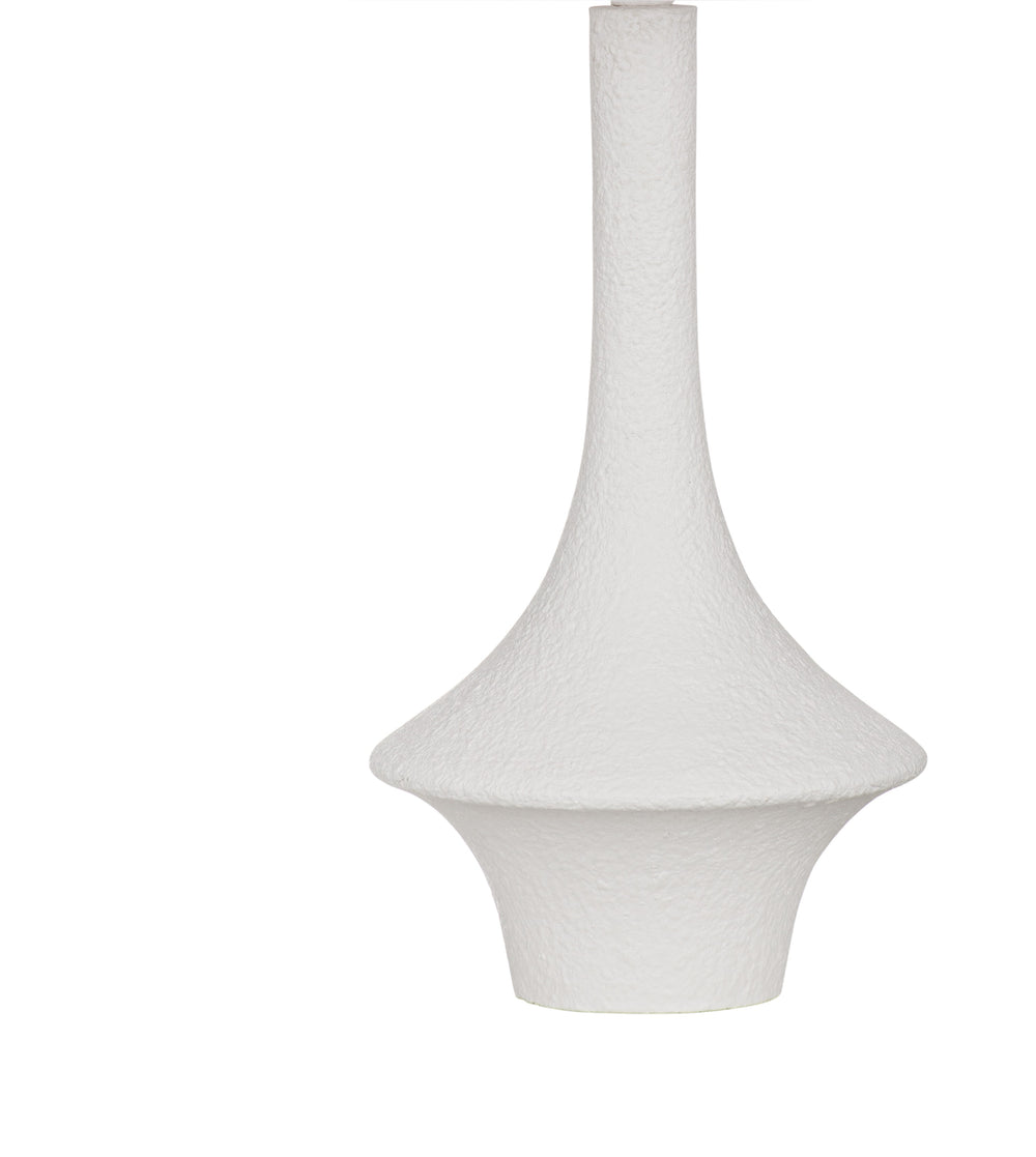 Basset Mirror Beckham Table Lamp – Contemporary Matte White Sculptural Design With Classic Drum Shade For Modern Spaces White Resin L4730t