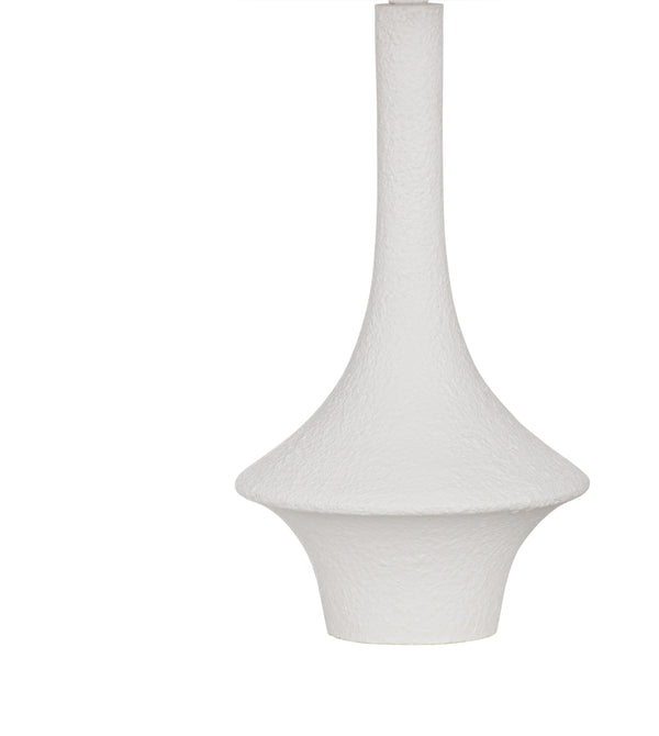 Basset Mirror Beckham Table Lamp – Contemporary Matte White Sculptural Design With Classic Drum Shade For Modern Spaces White Resin L4730t