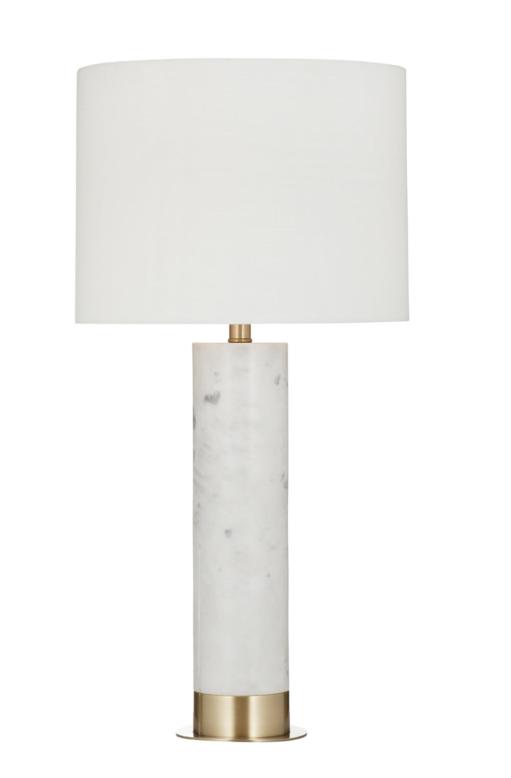 Basset Mirror Lenning Table Lamp: Modern Sophistication With White Marble Base & Elegant Gold Accents For Any Space White Marble L4736t