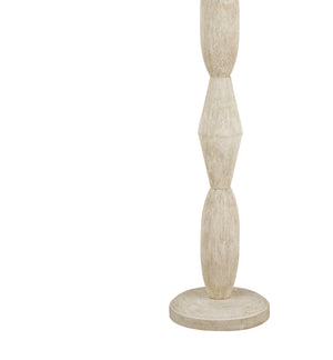 Basset Mirror Aurelia Floor Lamp - Modern Coastal Charm With Boho Twist, Whitewashed Mango Wood Design, Sculptural Style Beige Wood L4747f