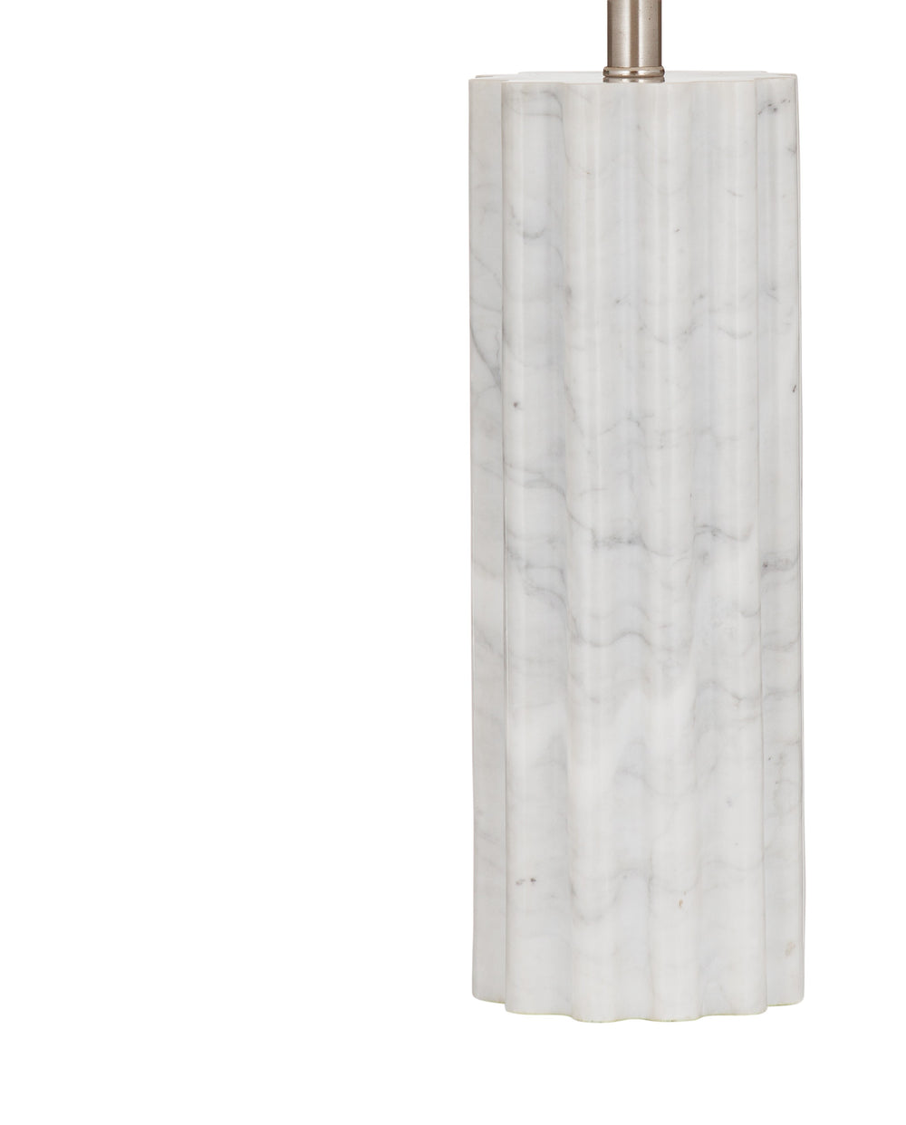 Basset Mirror Gabriella Table Lamp - Timeless Elegance With Fluted Marble Base & Chic White Drum Shade Design White Marble L4750t