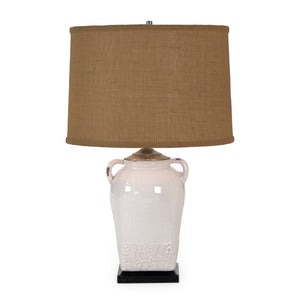 Zentique Sampson Ceramic Table Lamp with Metal Accents — Slim 17" USA-Made Bedside Lighting for Reading L6768 L