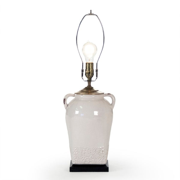Zentique Sampson Ceramic Table Lamp with Metal Accents — Slim 17" USA-Made Bedside Lighting for Reading L6768 L