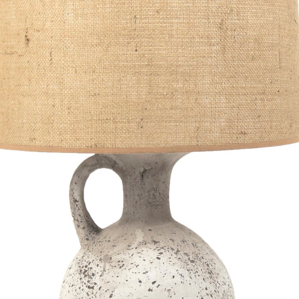 Zentique Ariah Terracotta Table Lamp with Metal Accents — Warm Ambient Lighting, Durable USA-Made Design L8496 L