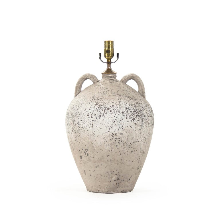 Zentique Lucan Terracotta Table Lamp (L) — Hand-Finished Sculptural Light with Metal Base, Warm Ambient Glow L8563 L