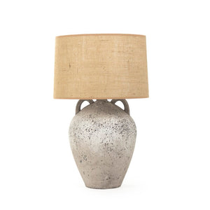 Zentique Lucan Terracotta Table Lamp (L) — Hand-Finished Sculptural Light with Metal Base, Warm Ambient Glow L8563 L