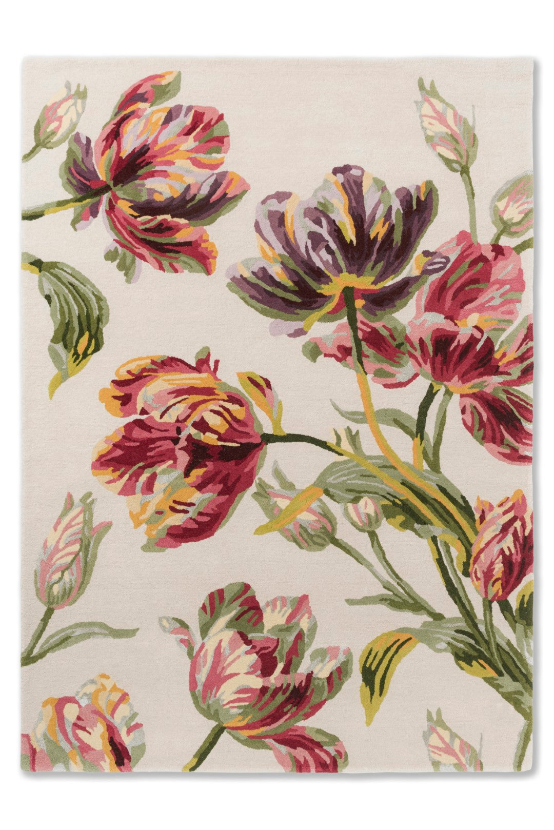 Laura Ashley Gosford Hand-Tufted Wool Rug with Vibrant Parrot Tulip De