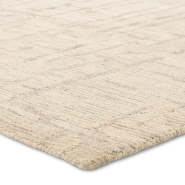 Jaipur Living Labyrinth Herculean Lab01 Tufted Handmade 100% Wool Solids Stripes Indoor Rug Ivory, Cream 100% Wool, 100% Cotton Rug158246